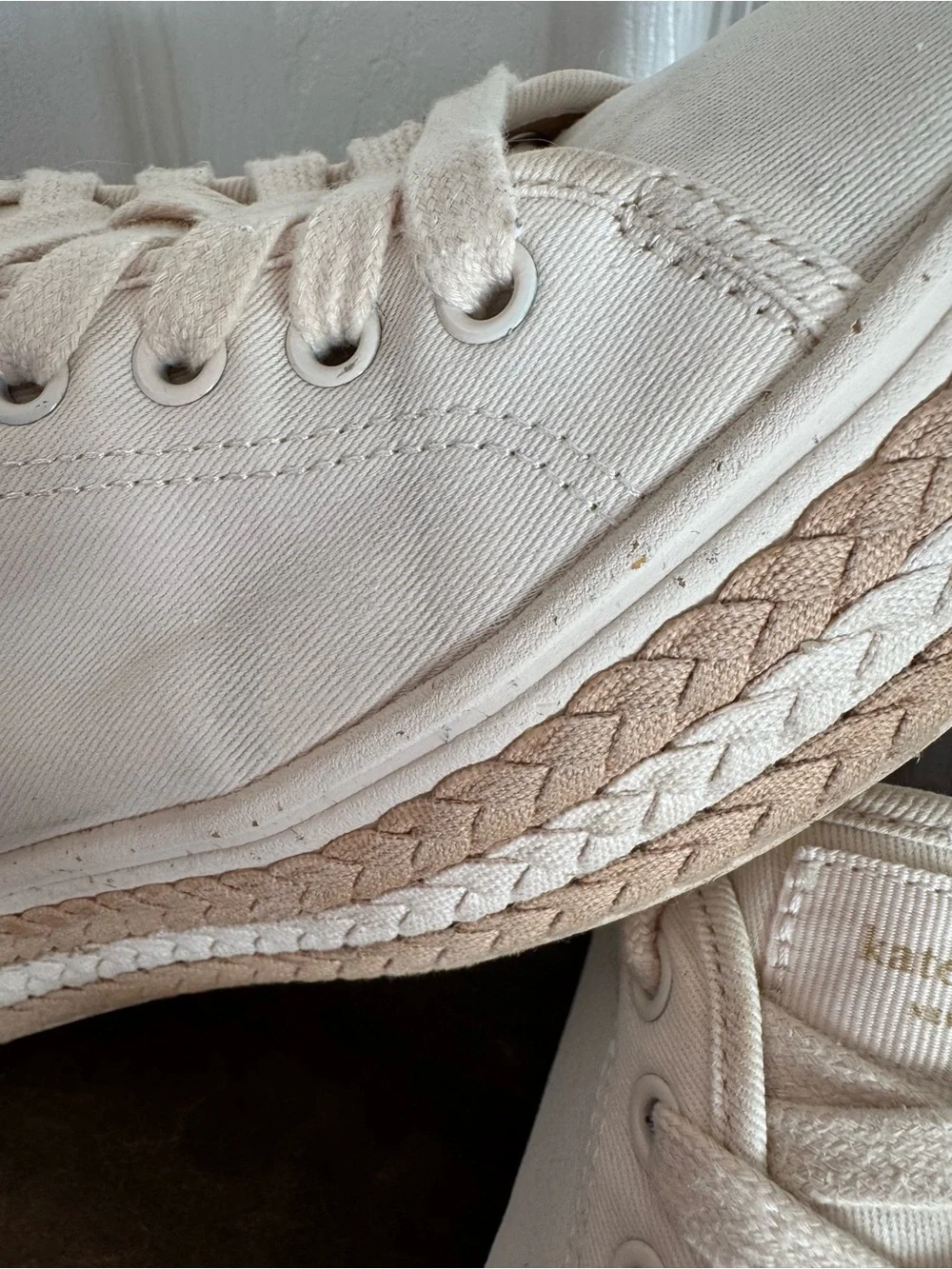 Kate Spade Cream Canvas Platform Espadrille Sneakers